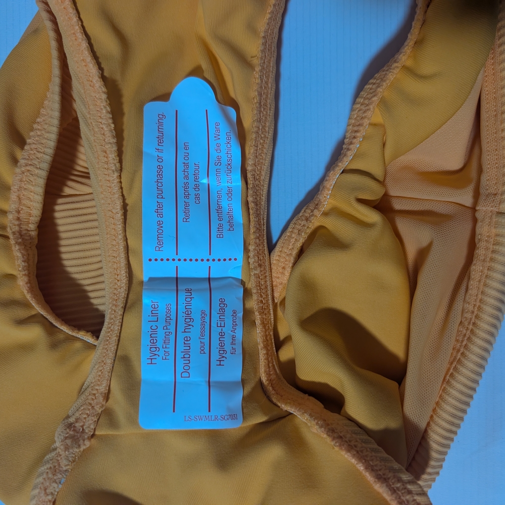 Yellow Ribbed Bikini Set - Picture 8 of 9